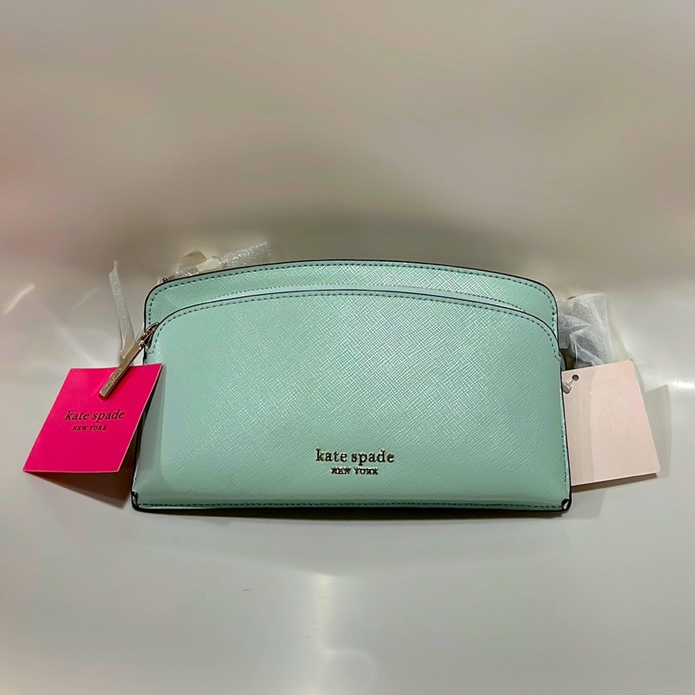 New with tag Kate Spade Phone Xbody in Crystal Blue leather